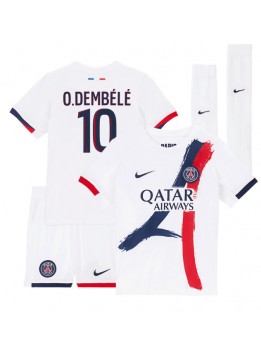 Billige Paris Saint-Germain Ousmane Dembele #10 Bortedraktsett Barn 2025-26 Kortermet (+ Korte bukser)